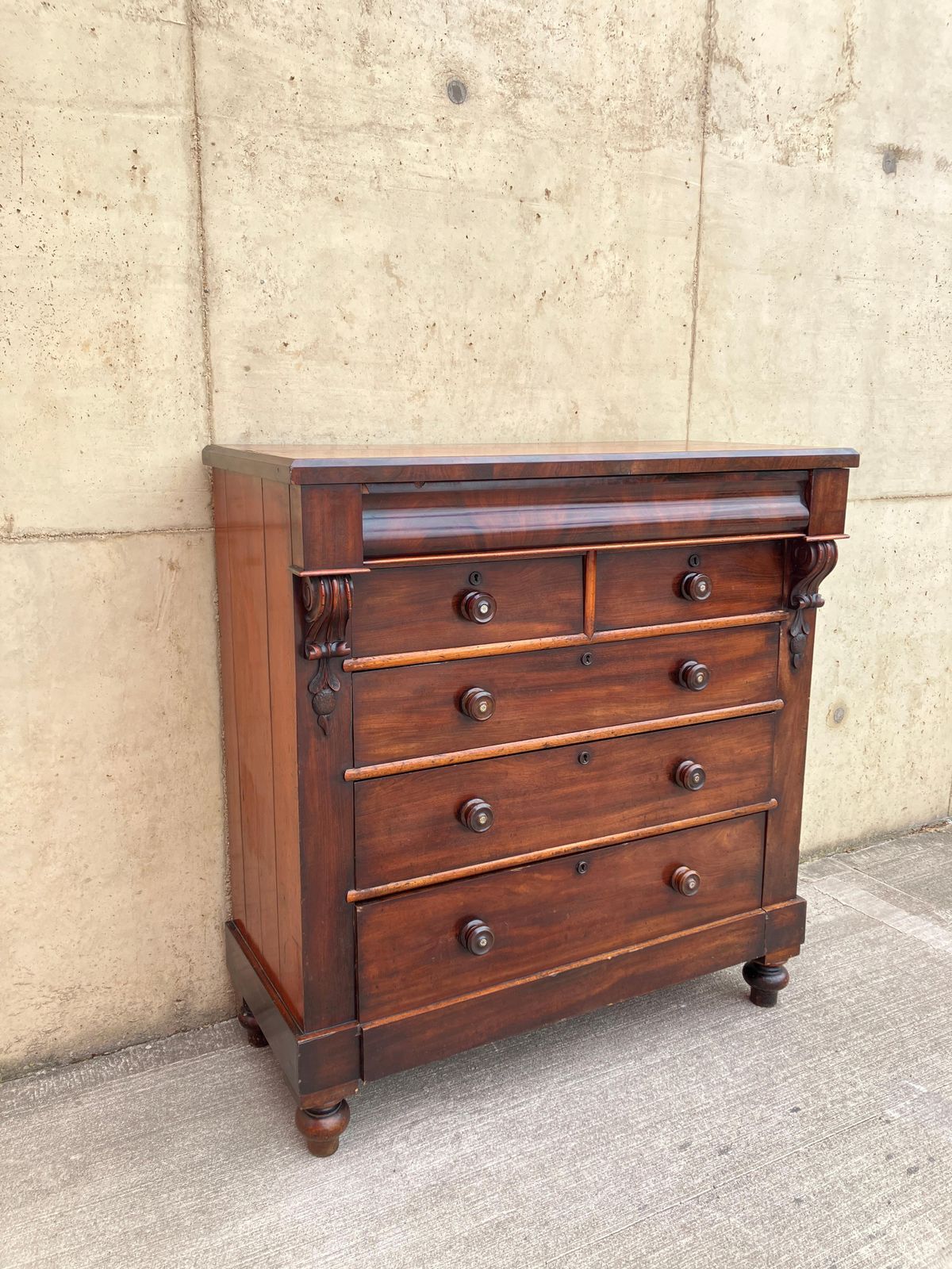 Large Antique Victorian Solid Mahogany Chest Of Drawers photo furniture