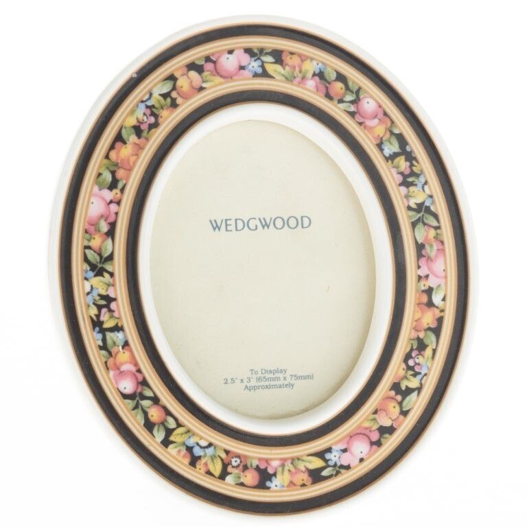 Wedgwood Black Floral Pattern Porcelain Ceramic Photograph Frame