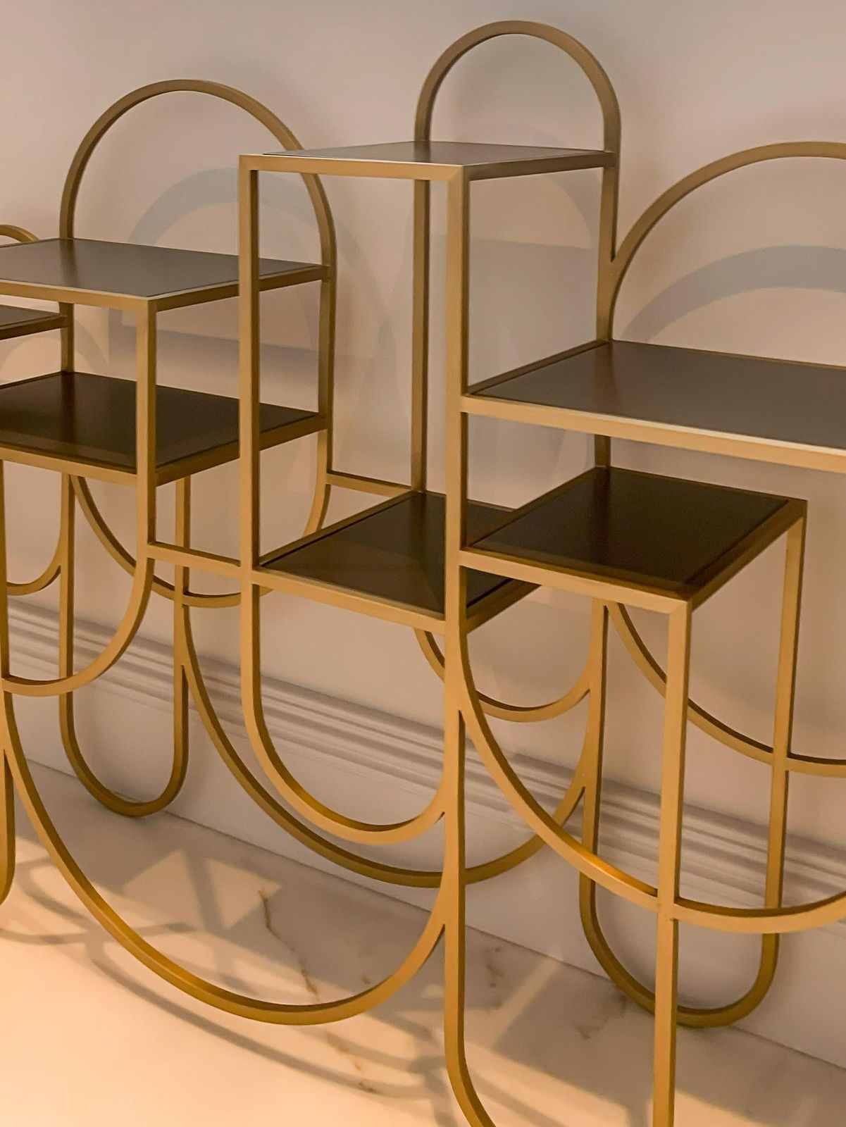 Brushed Brass And Aluminium Shelving Unit Apollo By Lara Bohinc, Contemporary Design photo for sale