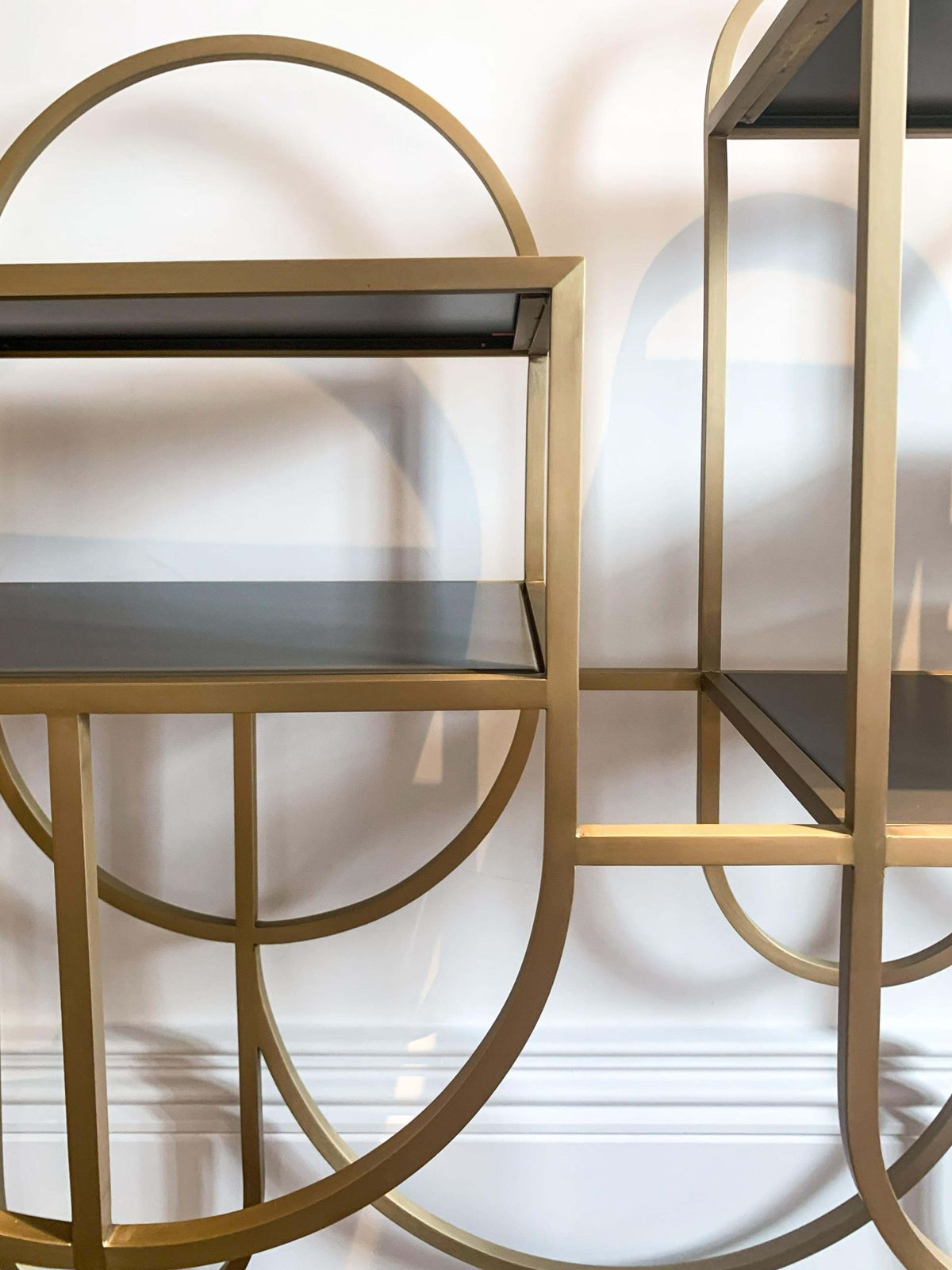 Brushed Brass And Aluminium Shelving Unit Apollo By Lara Bohinc, Contemporary Design photo 5500.0
