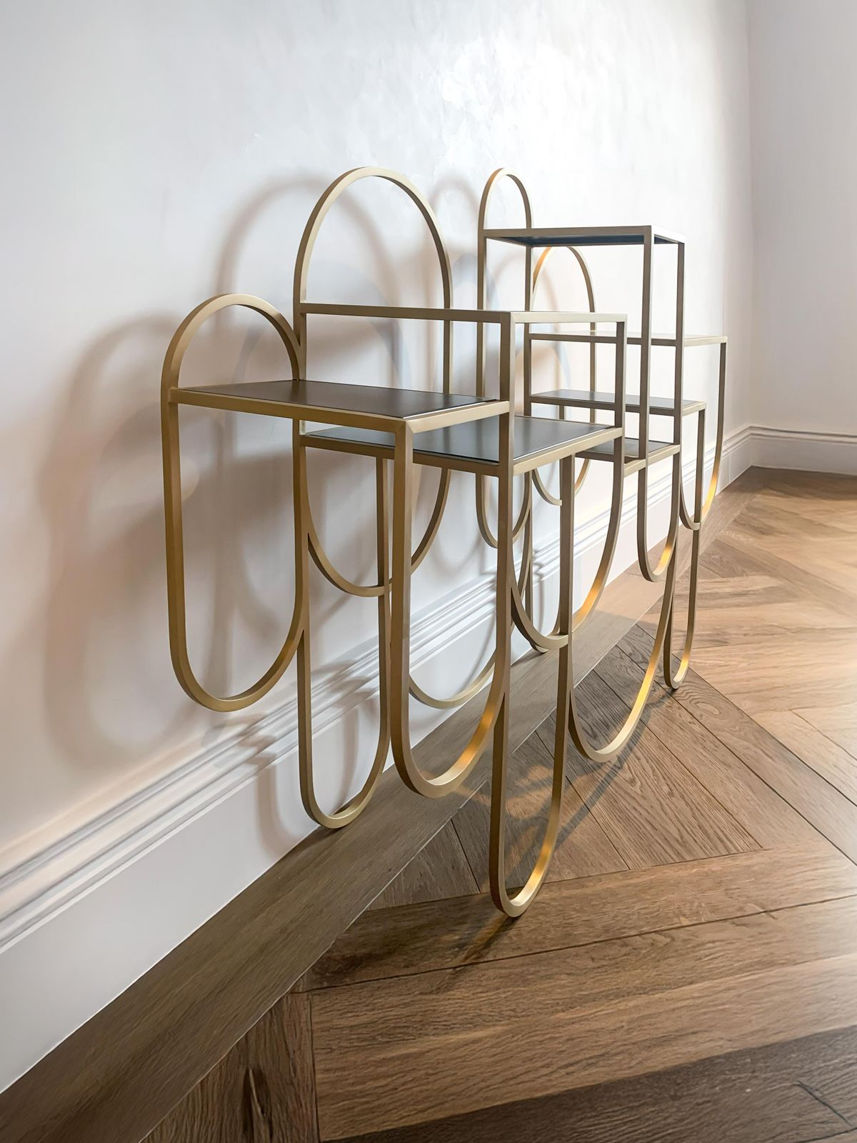 Brushed Brass And Aluminium Shelving Unit Apollo By Lara Bohinc, Contemporary Design photo vintage