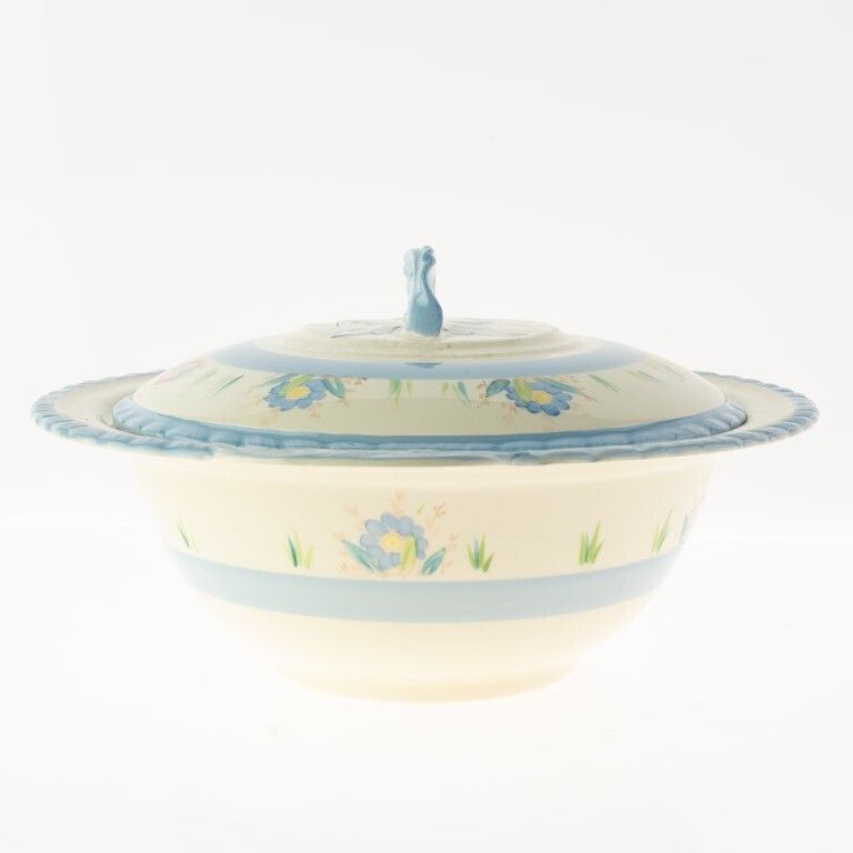 Staffordshire Newhall Ceramic Pottery Hand Painted Tureen