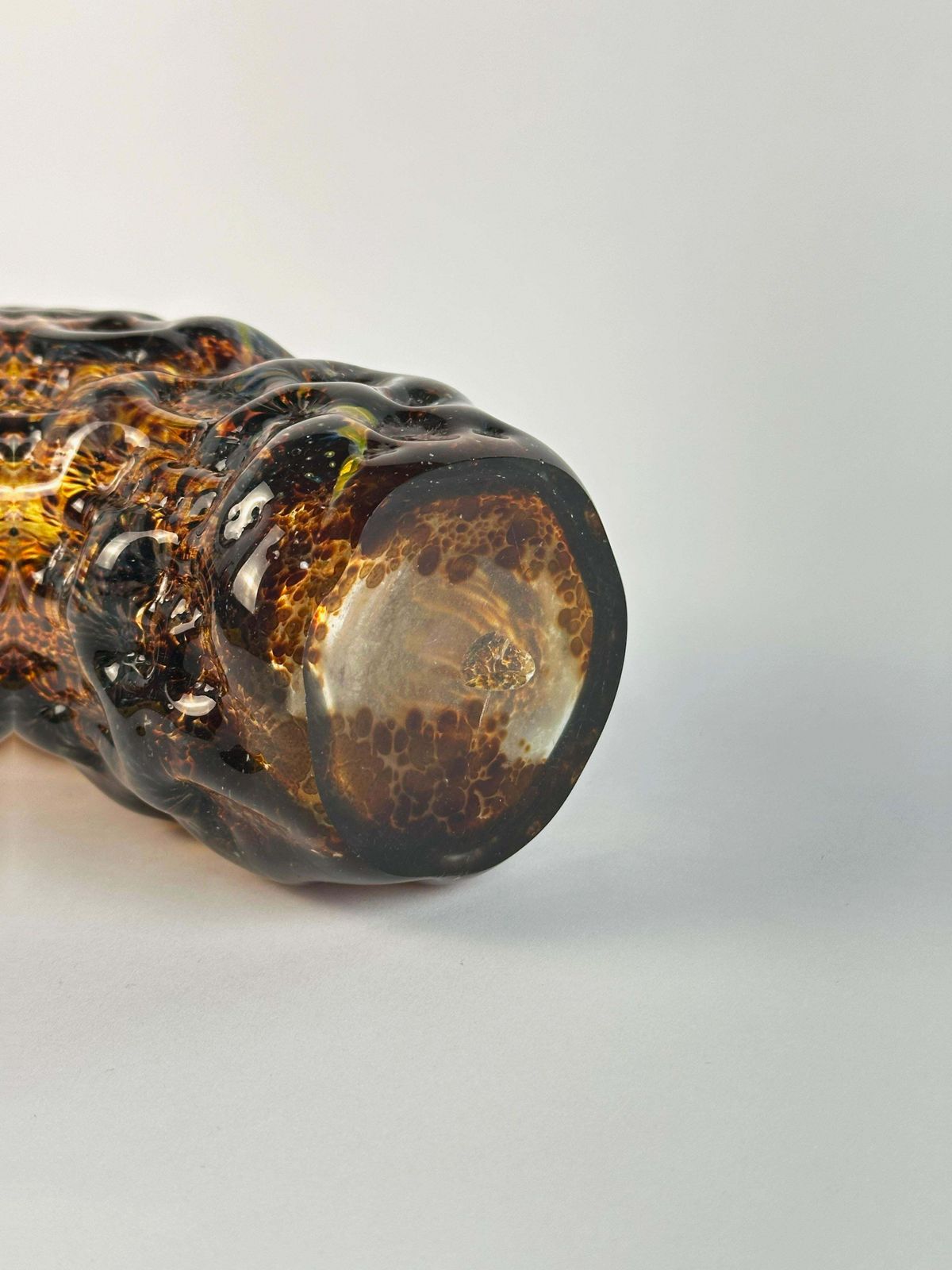 Mdina Glass Bark Textured Vase With Tortoiseshell Effect, Malta 1970s photo Home Decor