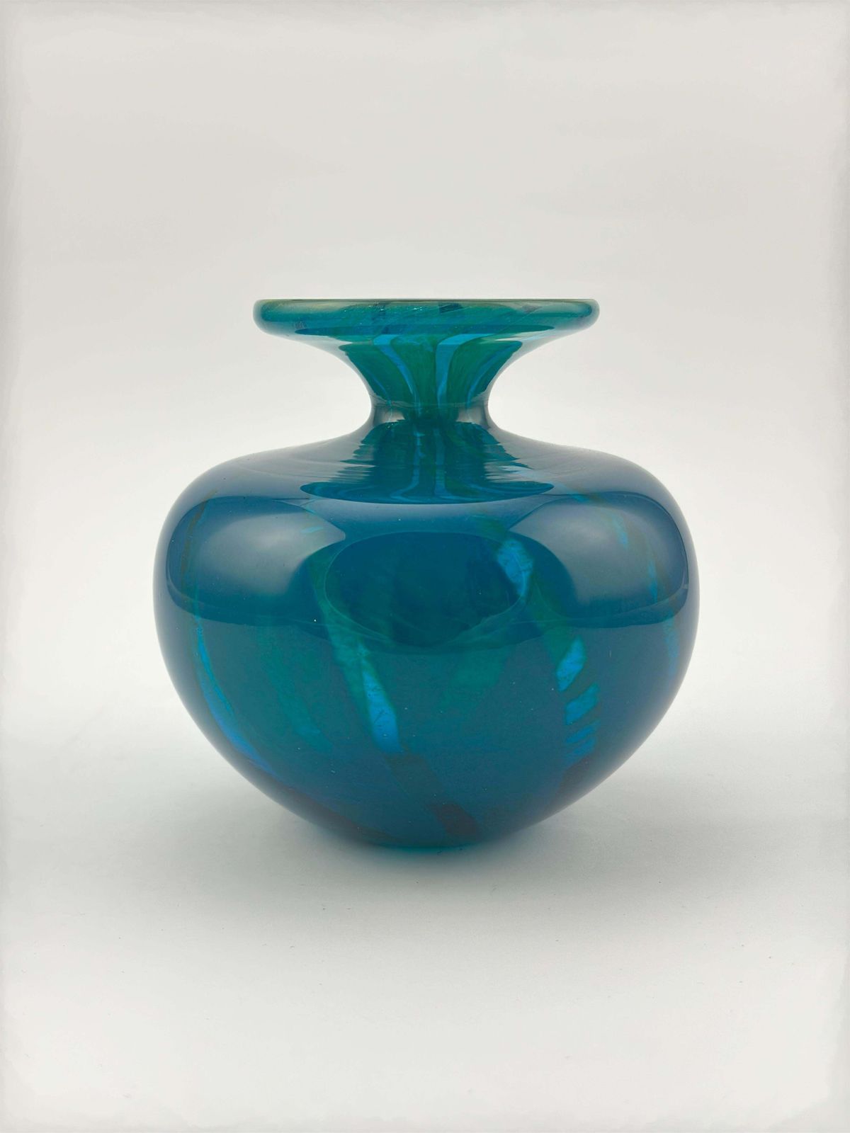 photo furniture Mdina Glass Azure Blue And Turquoise ‘Ming’ Bottle Vase, Malta, 1970s