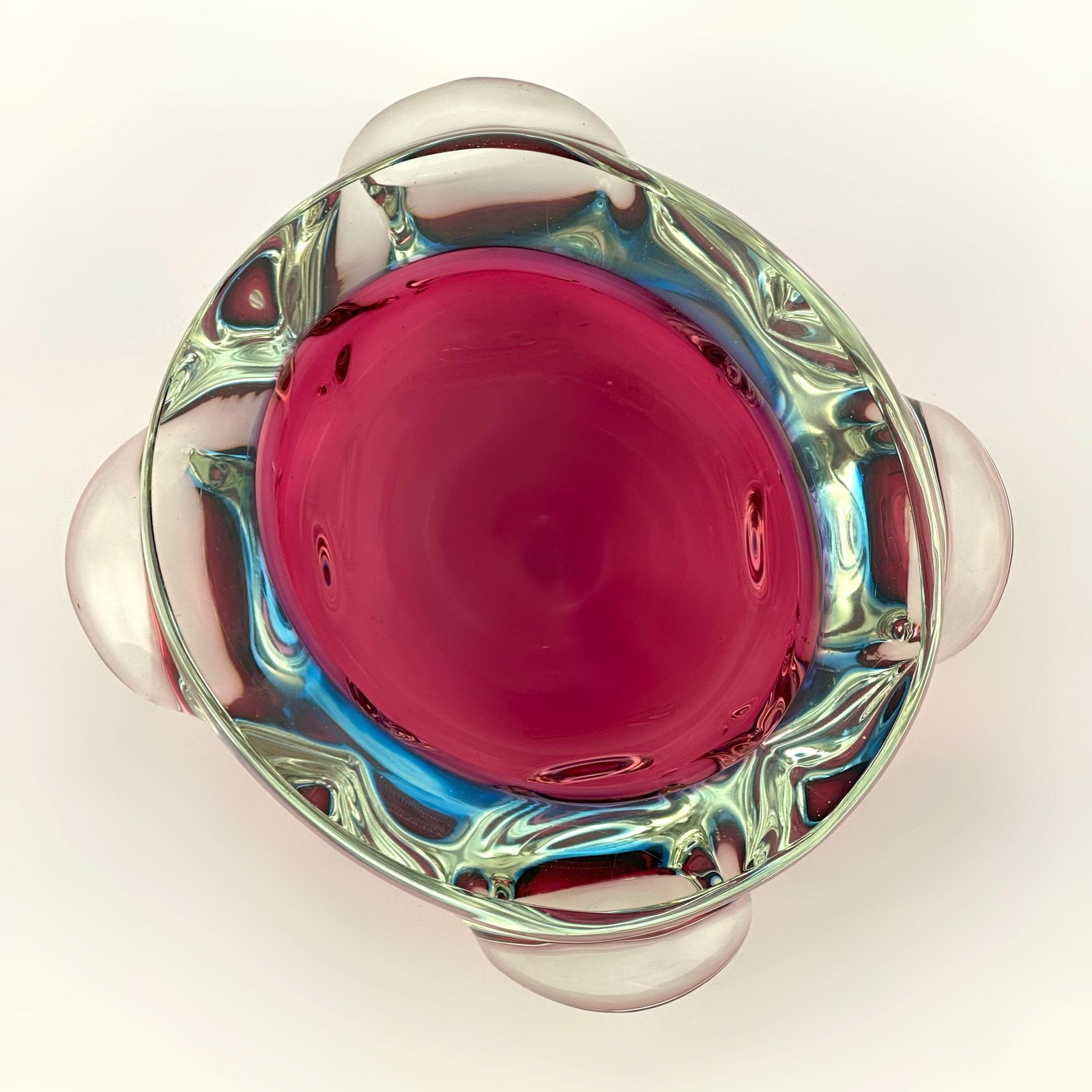 Pink And Blue Murano Sommerso Geode Bowl, Flavio Poli Seguso, Circa 1970s Italy photo furniture