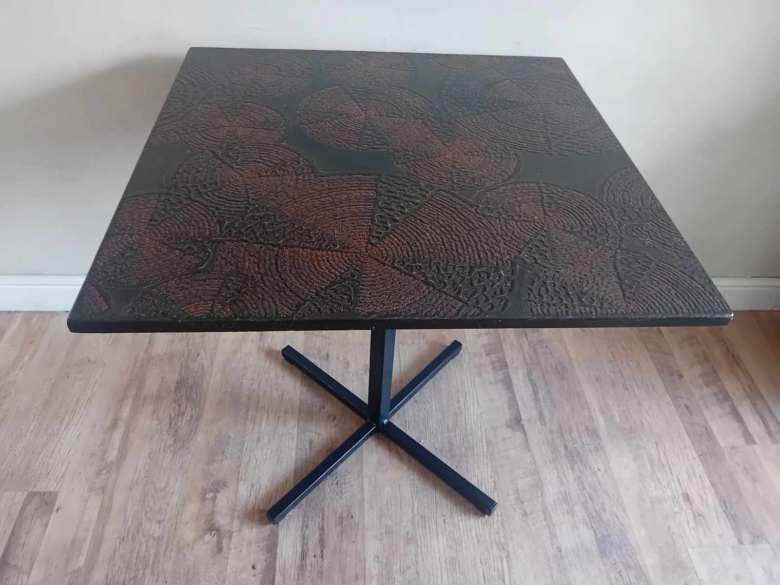 195.0 1970's  Brutalist Art Embosseddesign Mid Century  Dining /Kitchen Table photo