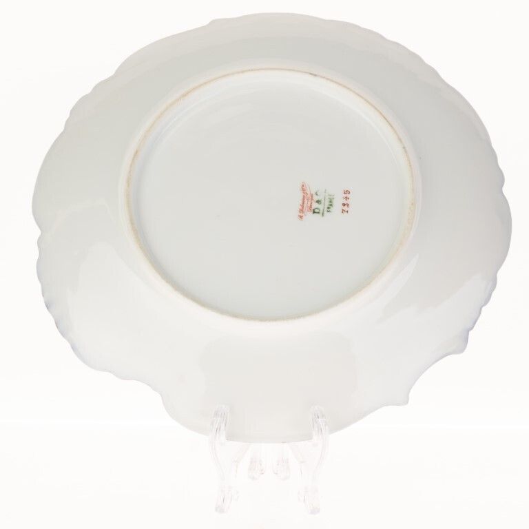 Antique Limoges French Cobalt Porcelain Ceramic Art Nouveau Plate photo furniture