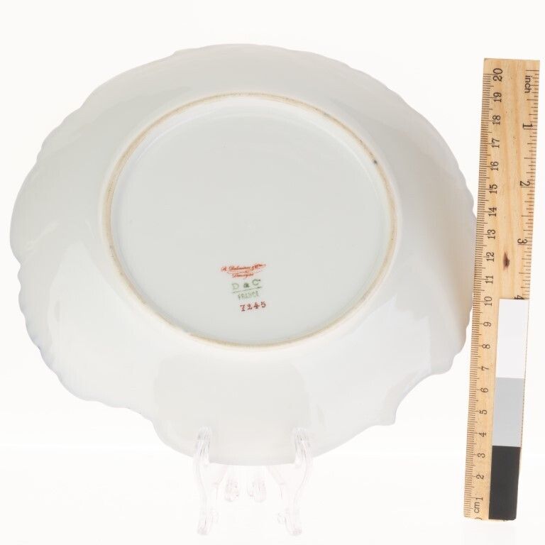 Antique Limoges French Cobalt Porcelain Ceramic Art Nouveau Plate photo for sale