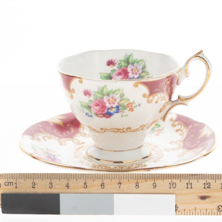 Mid Century Royal Albert Floral Porcelain Ceramic Teacup With Saucer photo for sale