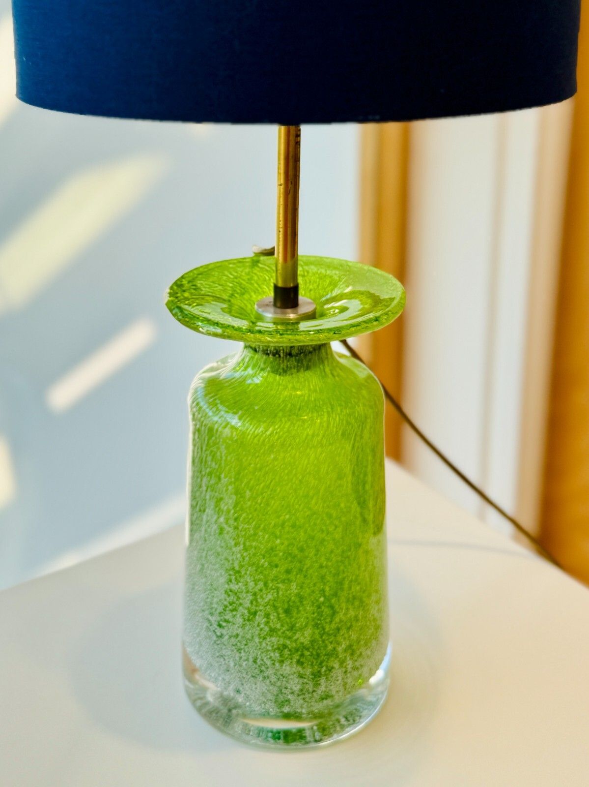 photo for sale Rare Mcm Cased Glass Bubble Vase Heinrich Löffelhardt Schott Zwiesel Table Lamp