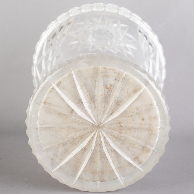 Antique Cut Crystal Glass Baluster Vase photo furniture