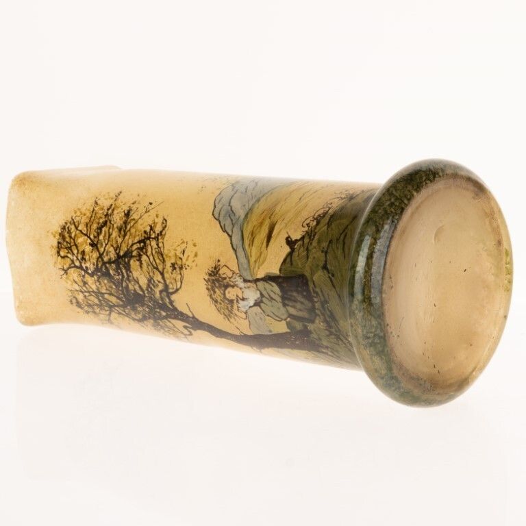 Antique Legras Enamelled Cameo Glass Vase Early 20th Century Daum Style photo furniture