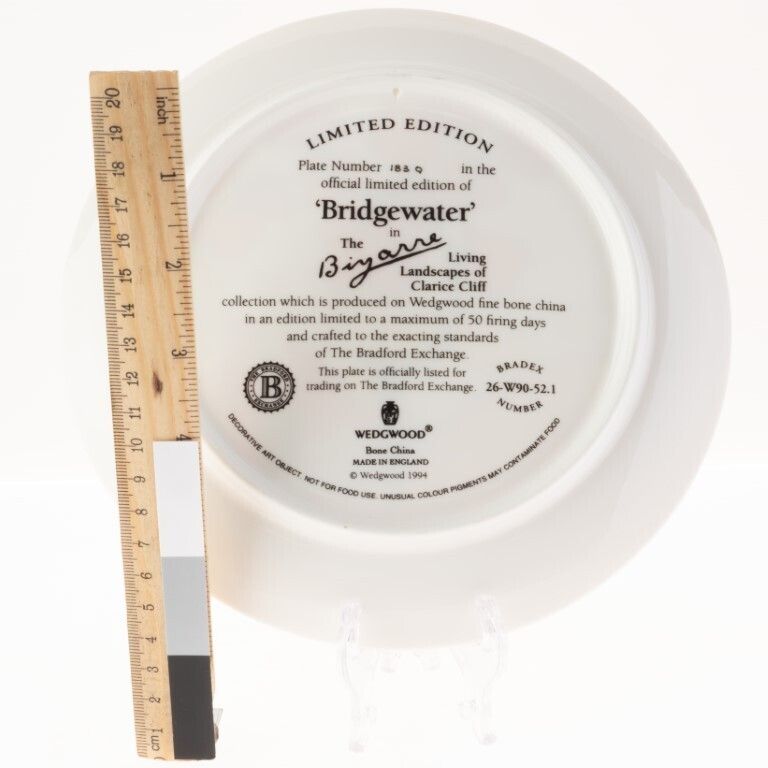 Limited Edition Clarice Cliff Bizarre Series “Bridgewater” Porcelain Plate By Wedgwood photo for sale