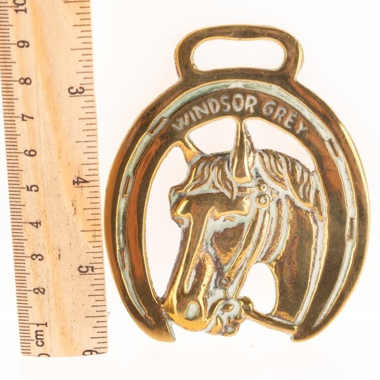 Antique Equestrian Horse Brass Ornament photo for sale