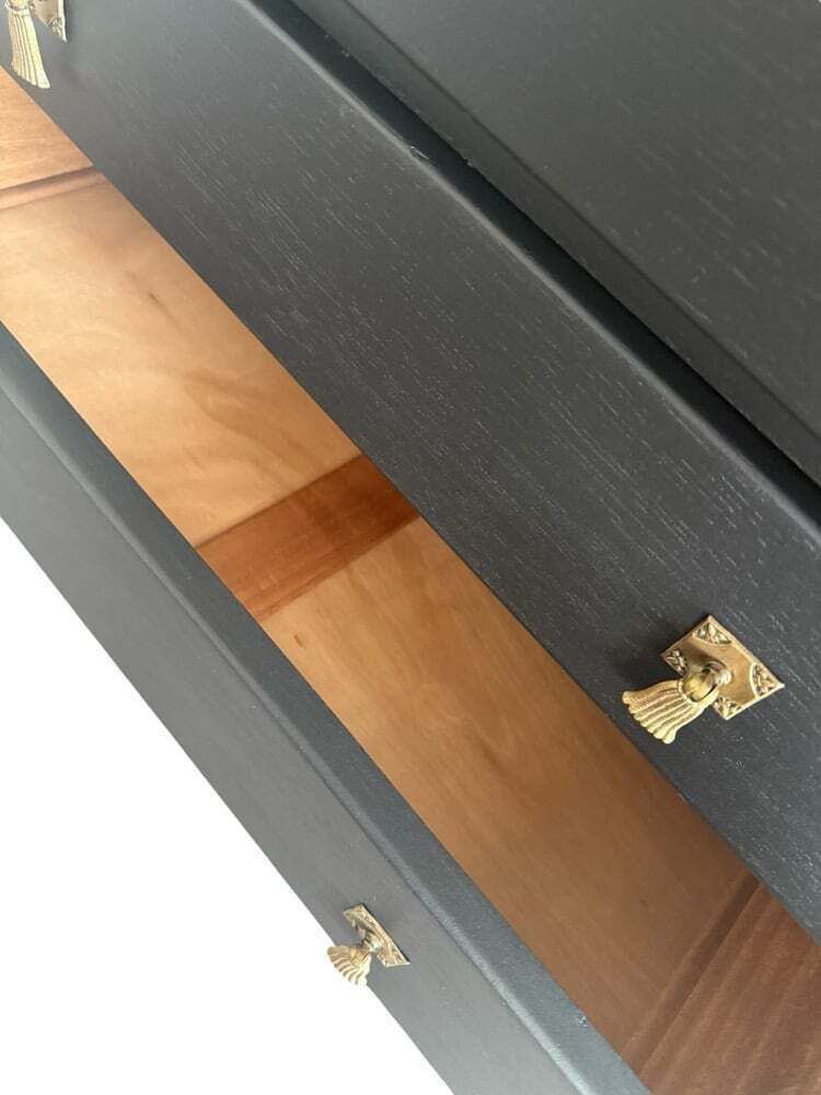 Stunning Black & Gold Oak Chest Of Drawers photo 625.0