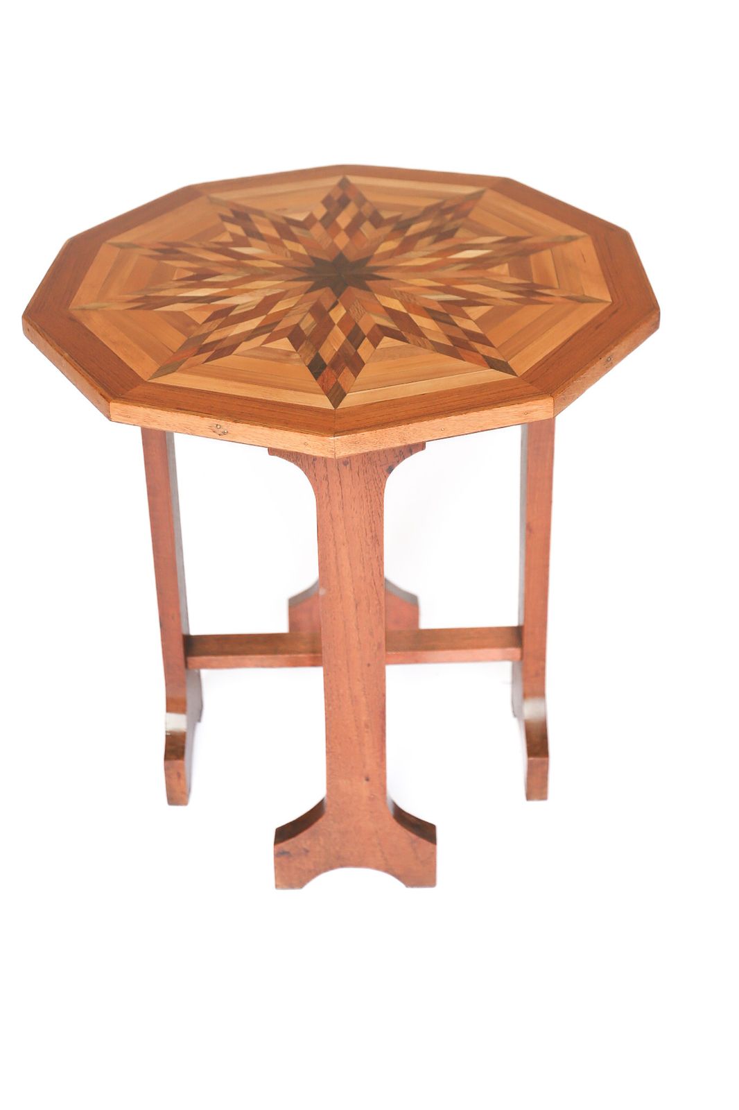 Decagon Shape Specimen Wood  Inlaid Lamp Table By Lebus photo Furniture