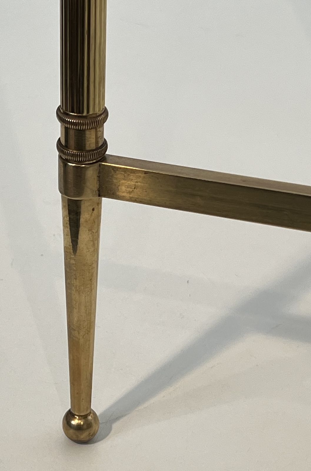Pair Of Neoclassical Style Brass And Marble Top End Tables From Maison Jansen photo buy