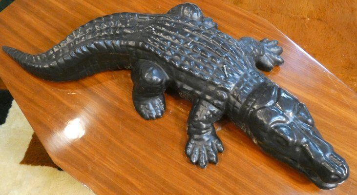 Handmade Black Edition Big Krokodil Candle By Wiedemann 1861, Germany, 1990s photo for sale