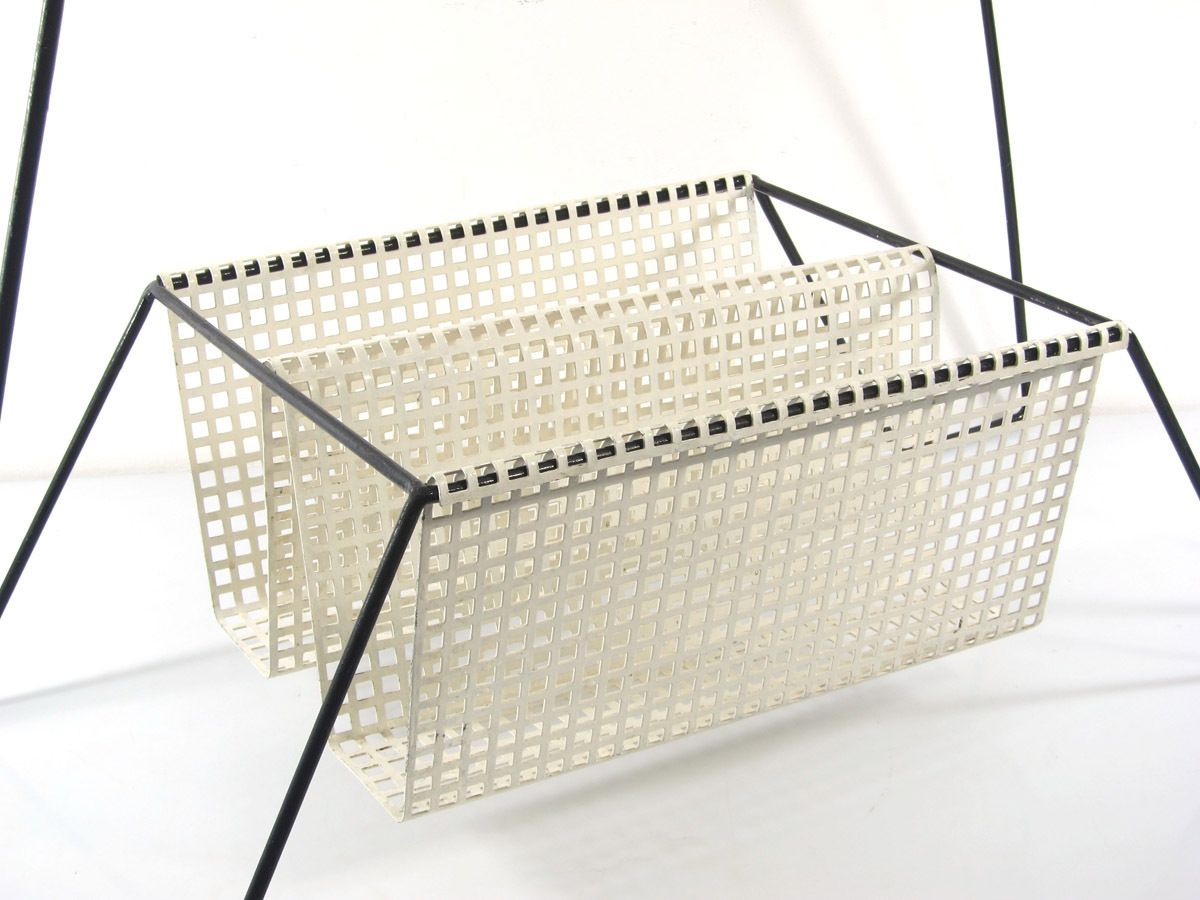 Large Mathieu Mategot Style White And Black Table Vintage Mid Century photo furniture