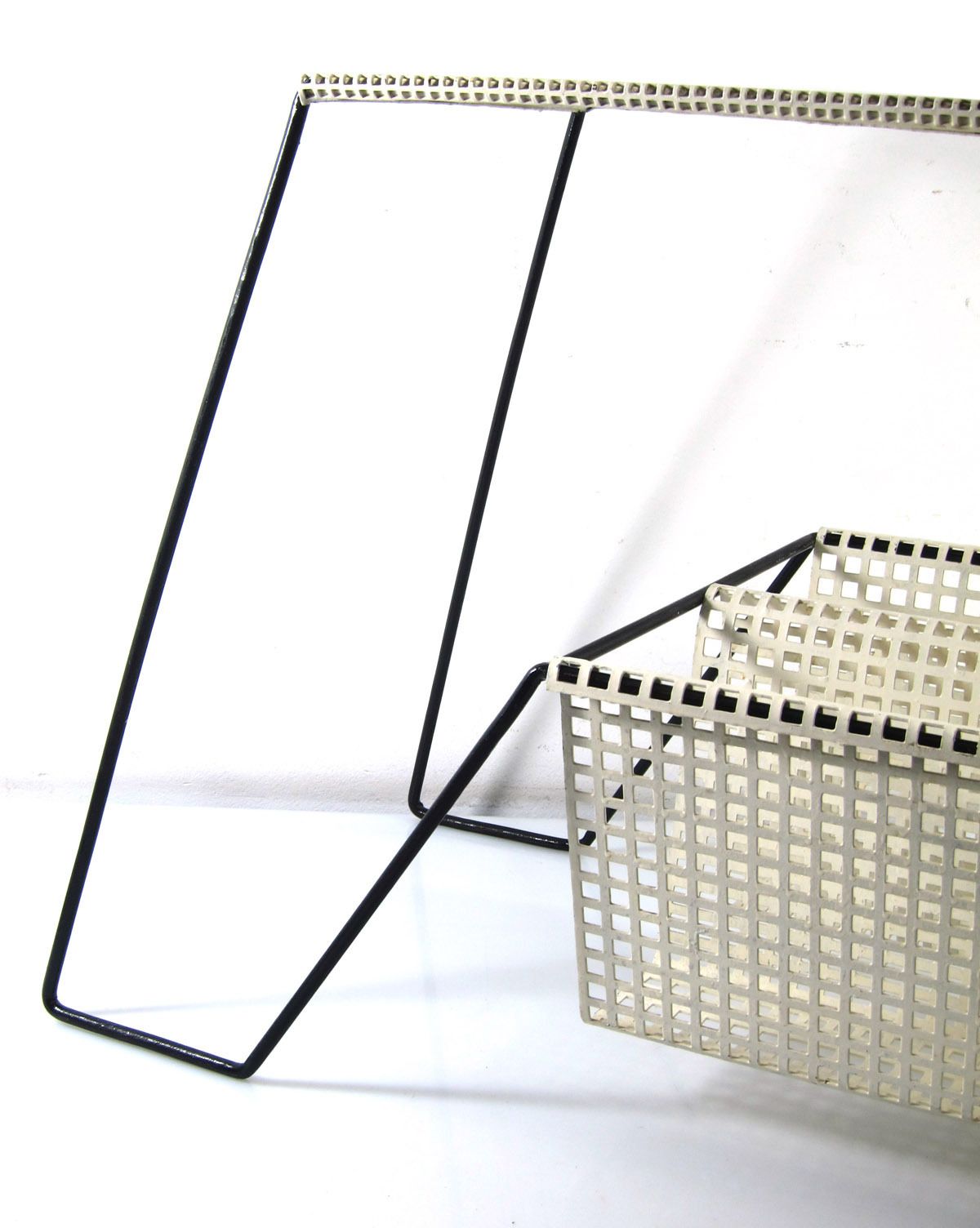 Large Mathieu Mategot Style White And Black Table Vintage Mid Century photo Furniture