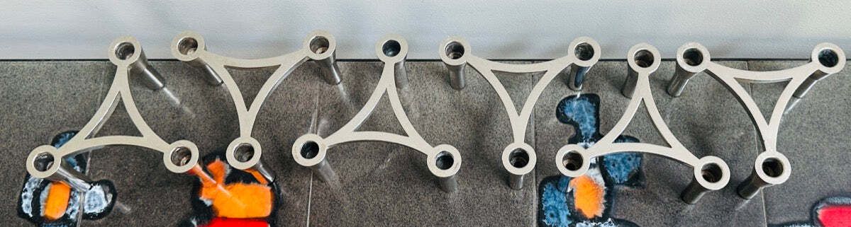 photo vintage Set Of Six German 1960s 3plus Sinodin Silver Plated Interlocking Candle Holders