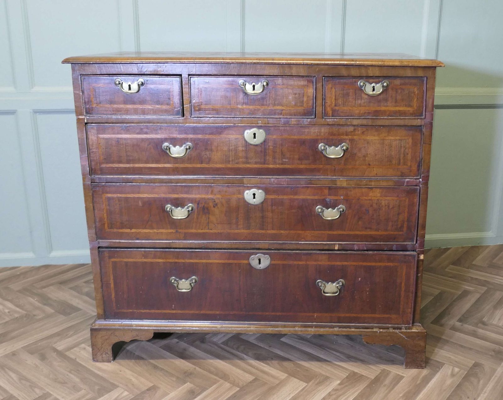 18th Century Inlaid Walnut And Satinwood Chest Of Drawers photo furniture