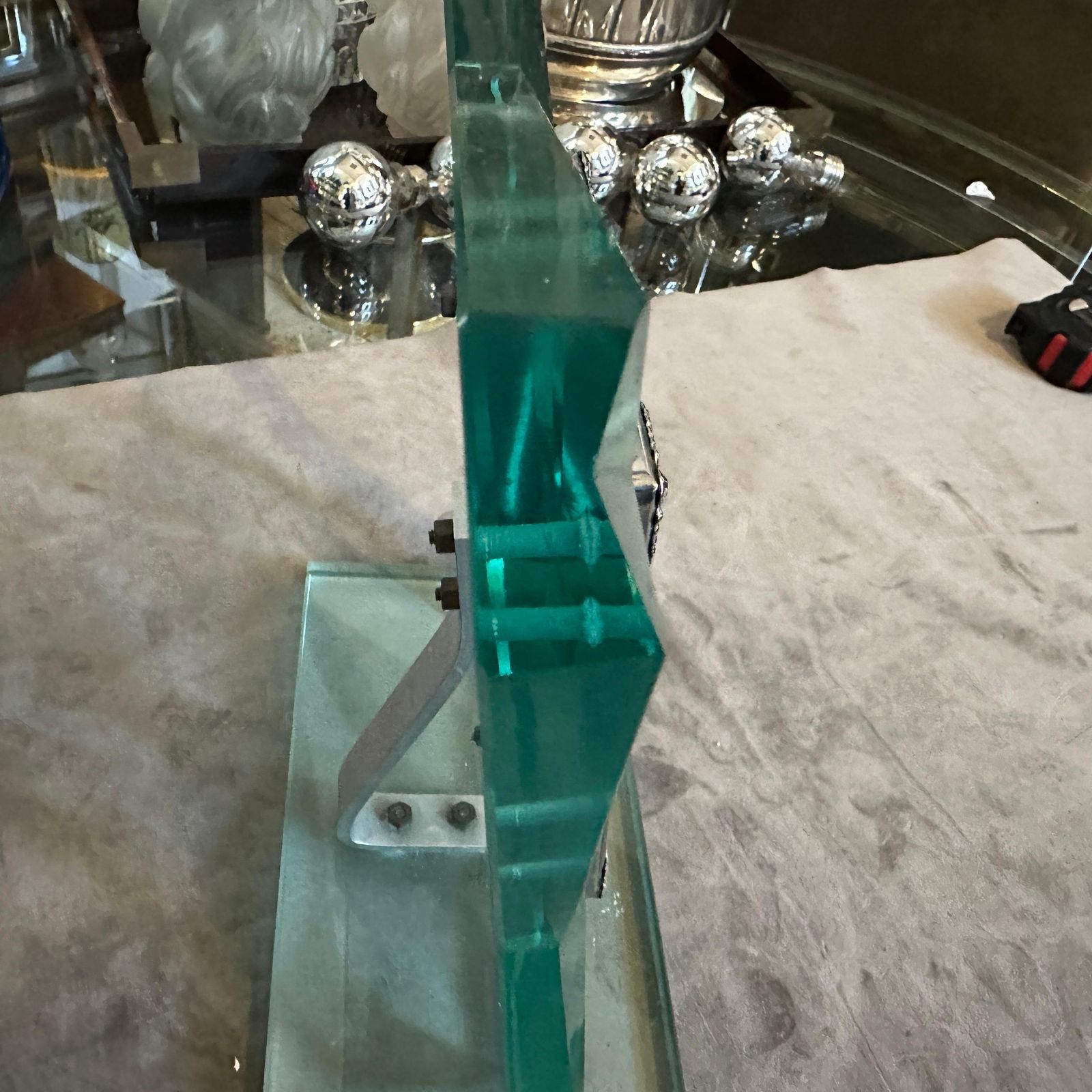 Home Decor 1950s Fontana Arte Style Mid Century Modern Verde Nilo Glass Picture Frame photo