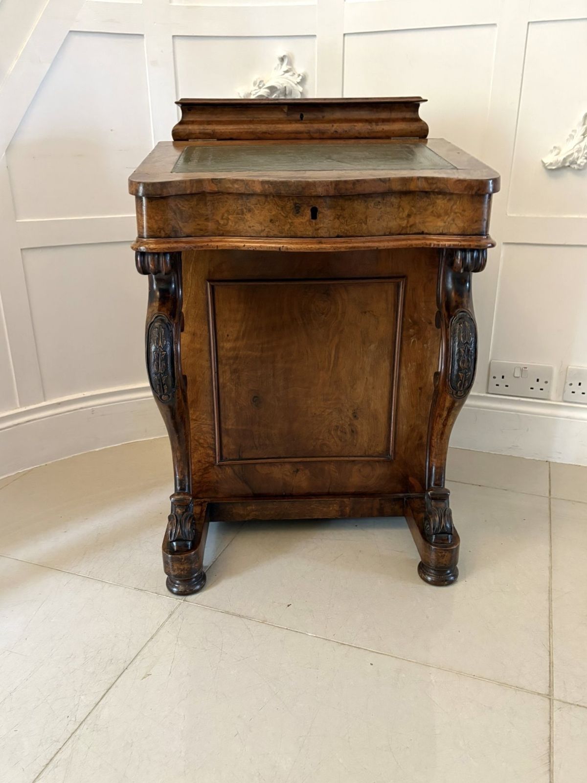 Antique 19th Century Quality Burr Walnut Freestanding Davenport photo Furniture