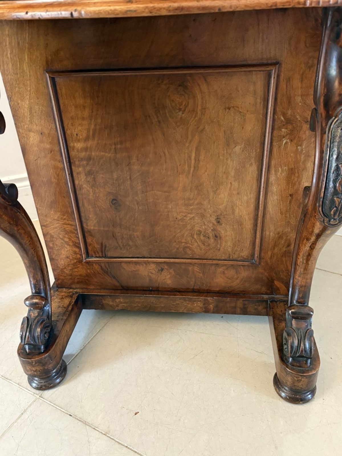 Antique 19th Century Quality Burr Walnut Freestanding Davenport photo vinterior