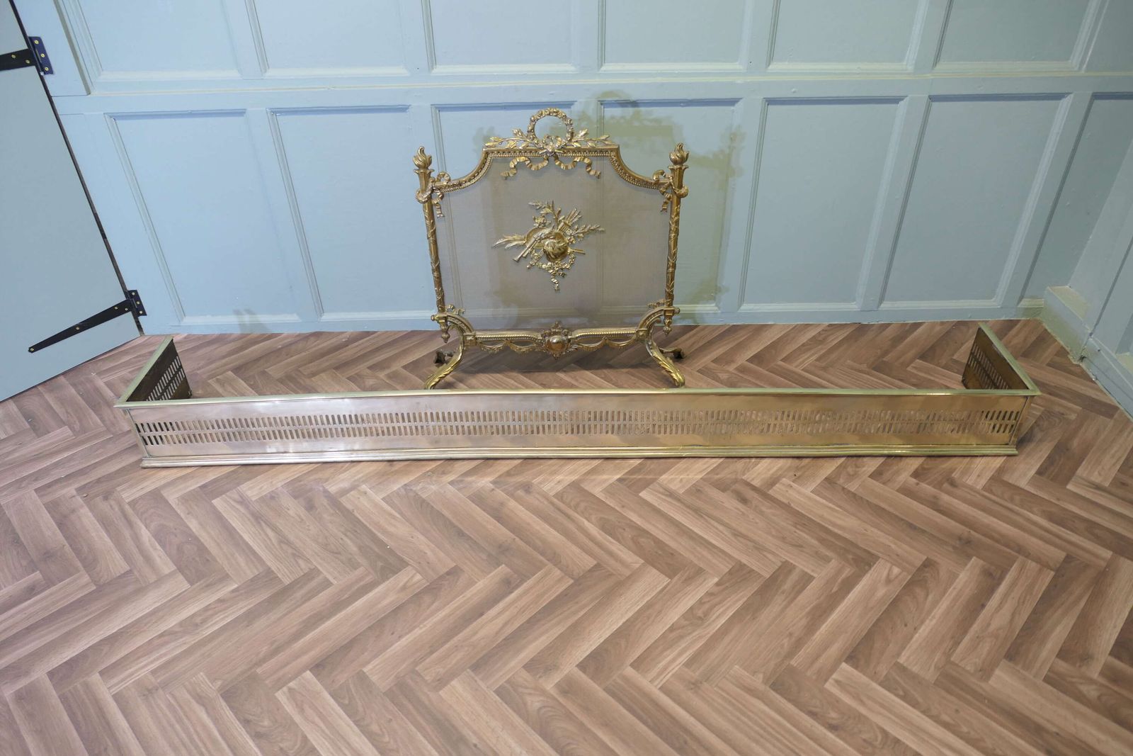 Very Long 19th Century Pierced Brass Fender (7ft 6” Long) photo buy