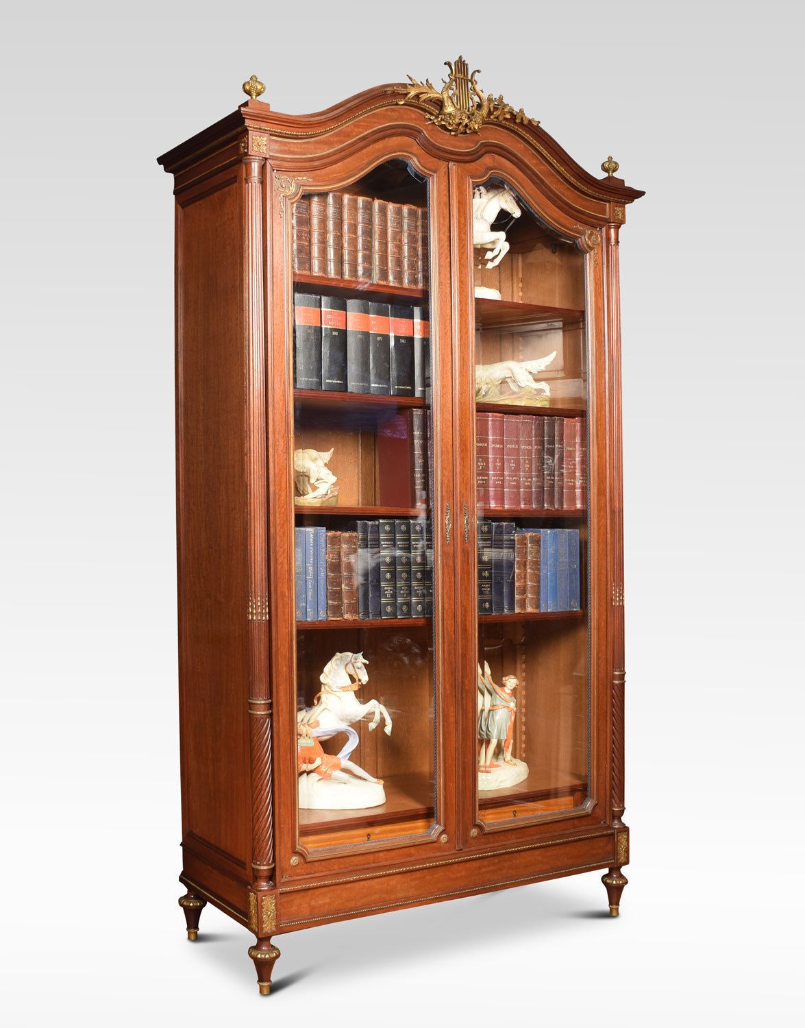 French Gilt Brass Mounted Mahogany Bookcase photo furniture