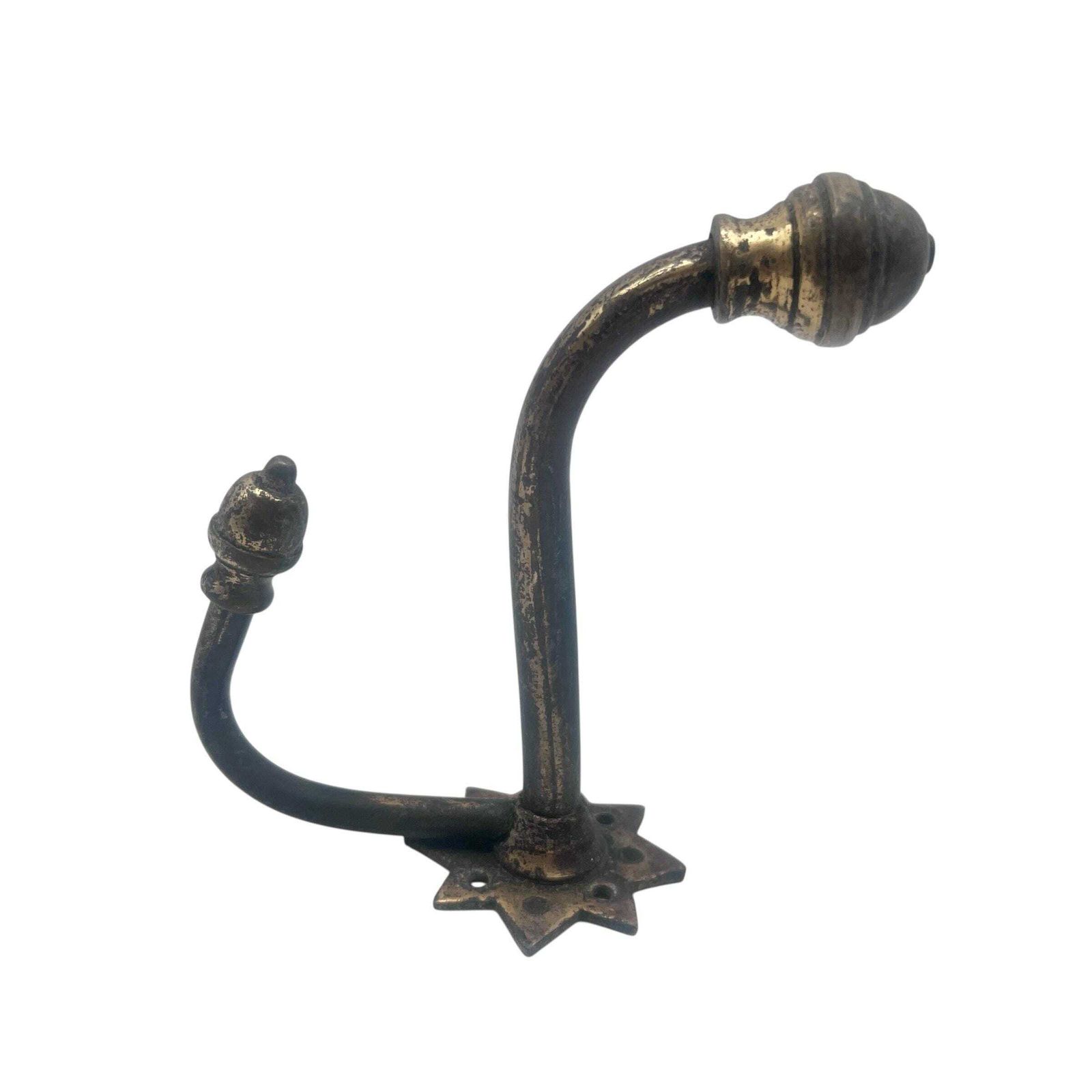 Antique Victorian Pair Of Gilt Brass Double Coat Hooks   Hallway Decor   Country House Decor   Farmhouse Decor   Home Decor photo vinterior