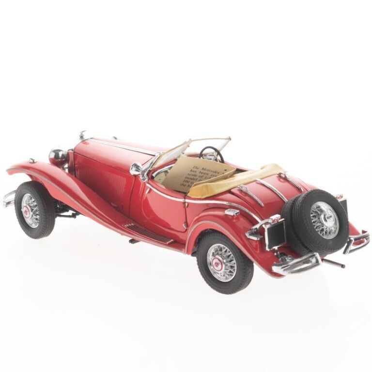1:24 Scale 1935 Red Mercedes Benz 500k Special Roadster Diecast Franklin Mint Precision Model Vehicle photo furniture
