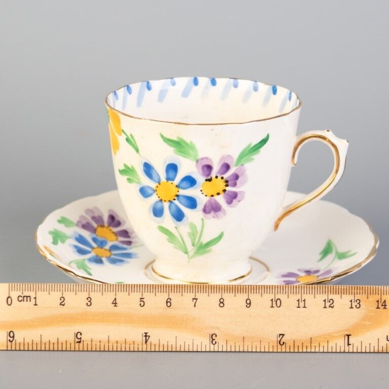 Royal Tuscan Porcelain Ceramic Art Deco Teacup & Saucer photo for sale