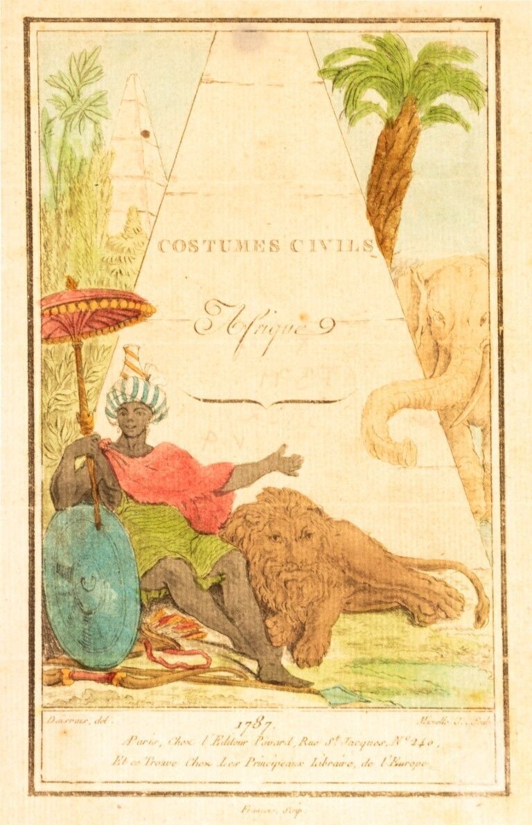Antique 18th Century Coloured Ganymede Engraving Costumes Civils