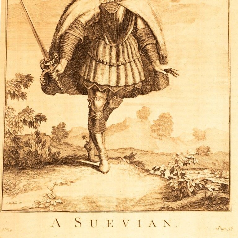 A Suevian Antique 17th Century Engraving photo furniture