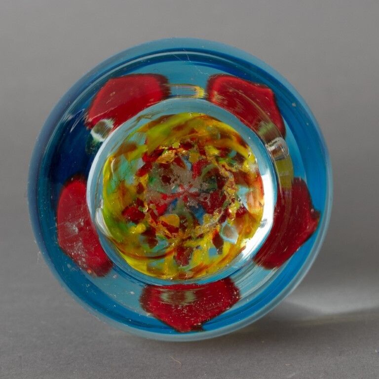 Murano Venetian Hand Blown Millefiori Glass Paperweight Bud Vase photo furniture