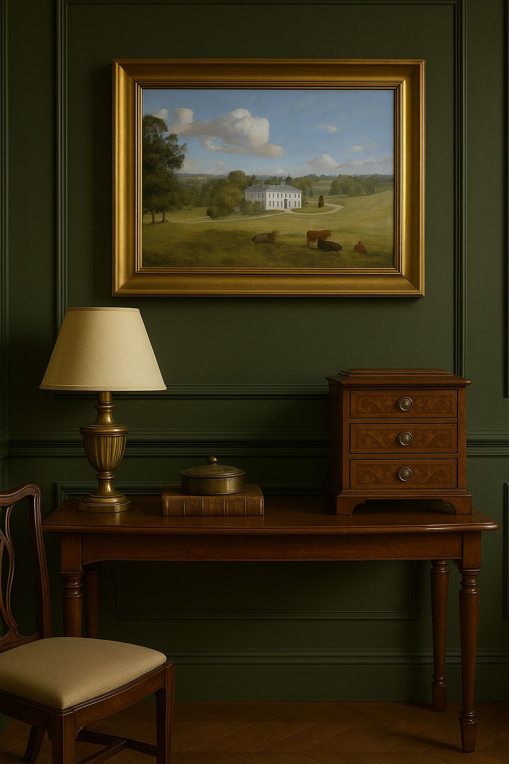 Warlies House, Essex – 19th Century English Landscape Oil Painting photo 1100.0
