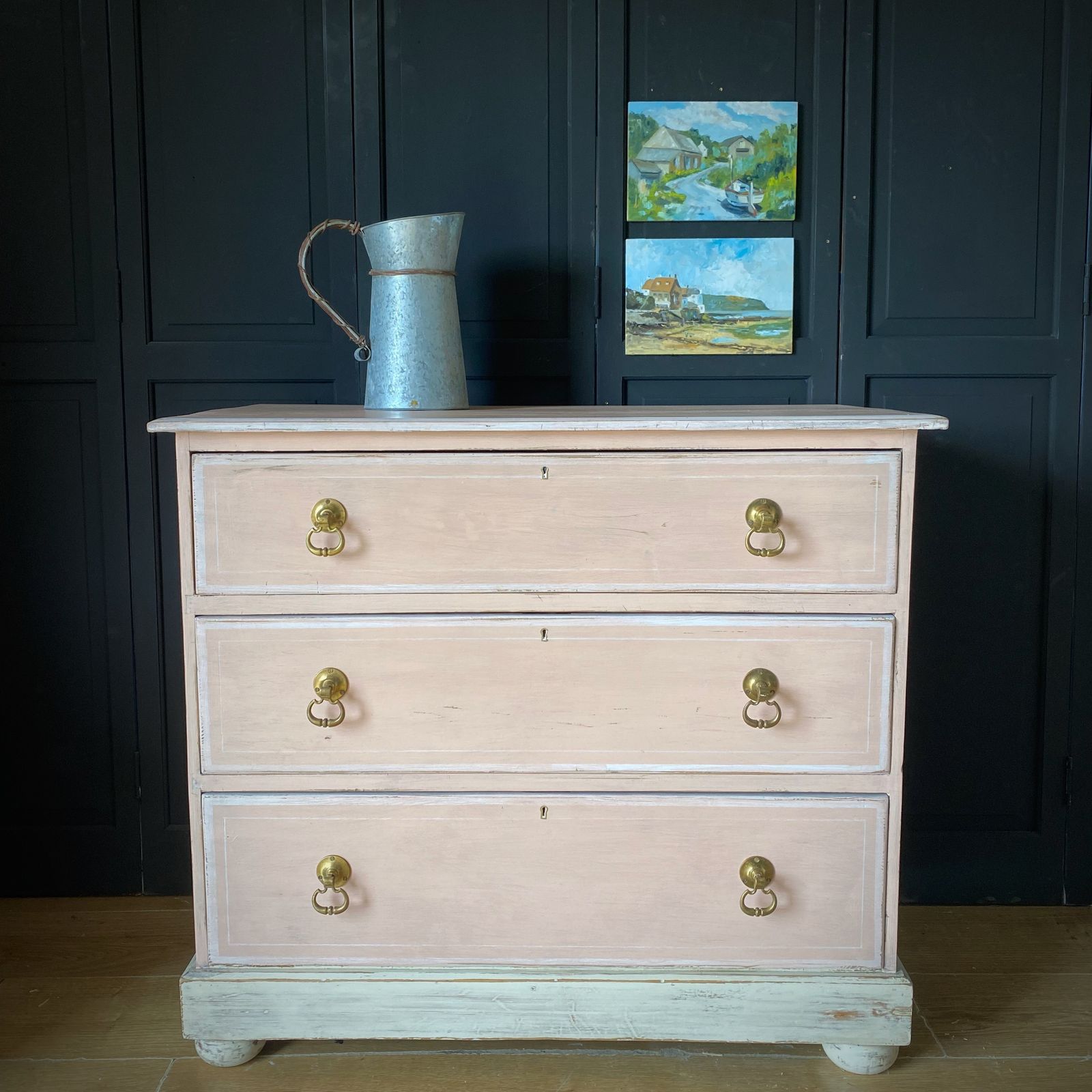 Painted Pine Chest Of Drawers photo vintage