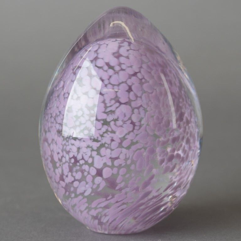 Mid Century Mottled Pink Glass Paperweight