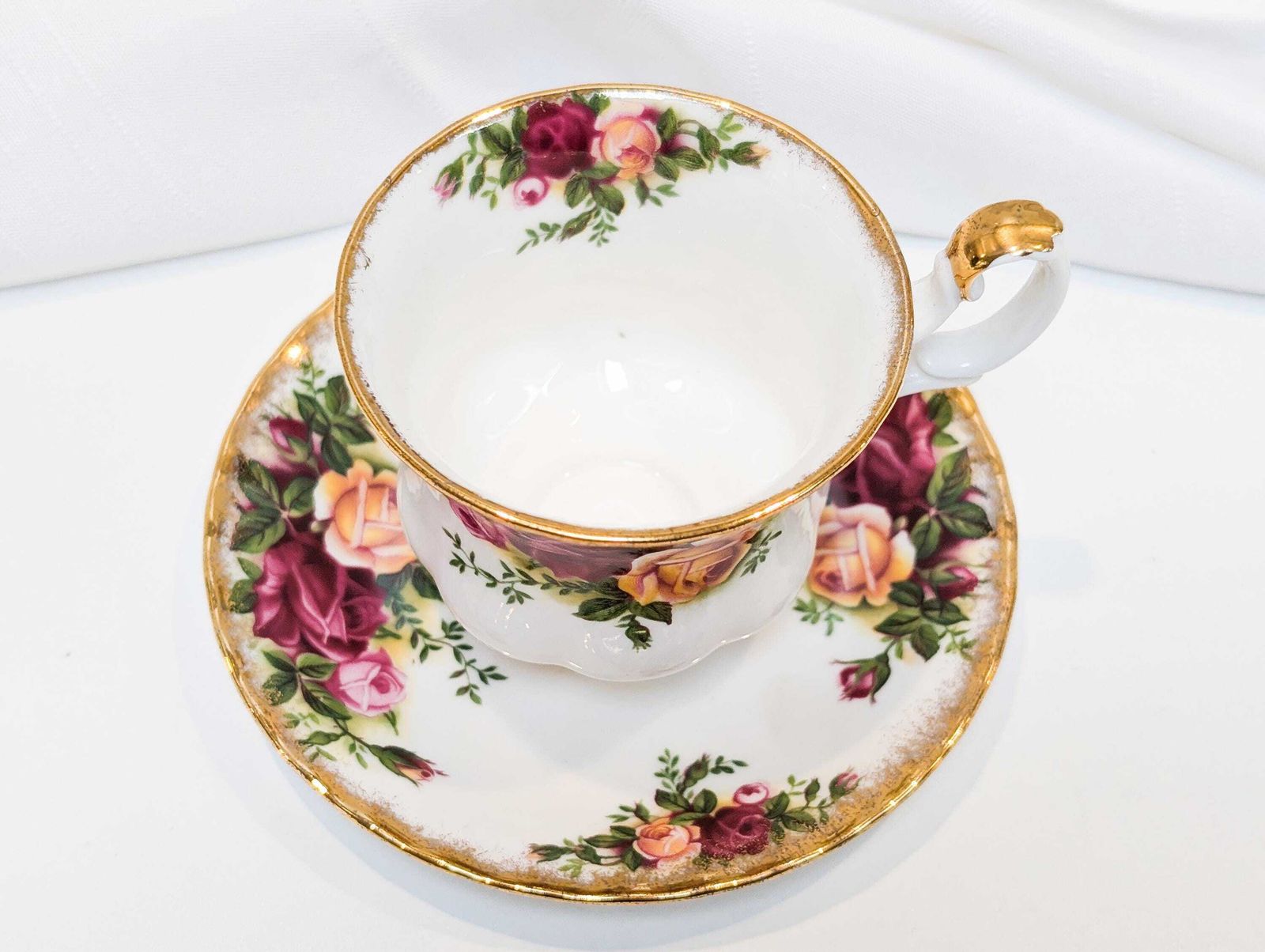 First Edition, 1st Quality Royal Albert Old Country Rose Small Teacup And Saucer Set Of 6. Made In England 1960s In Perfect Condition. photo Home Decor