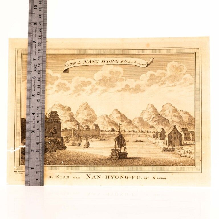 Antique 18th Century Engraving Titled “City Of Nanxiong” By Jakob Van Der Sclhey, After Johan Nieuhof photo for sale