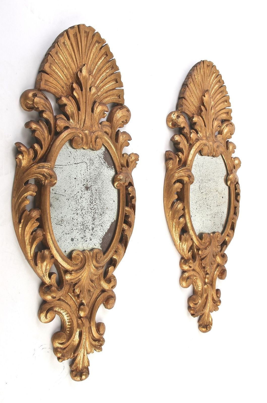 Pair Of 19th Century Italian Gilt Wall Mirrors, Handcarved   It Ca. 1850 photo furniture