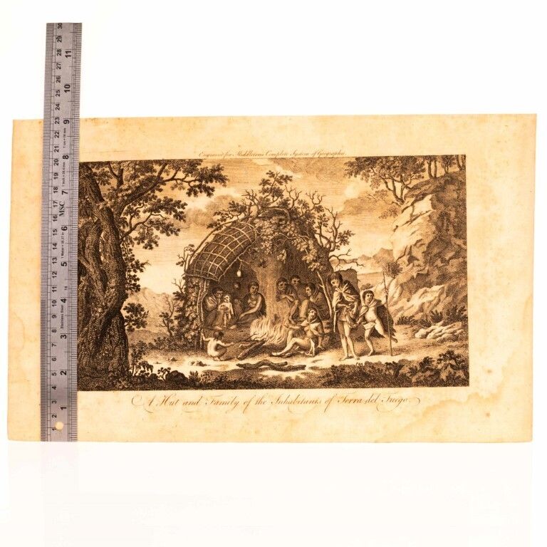 Natives Of Tierra Del Fuego South America Antique Engraving photo for sale