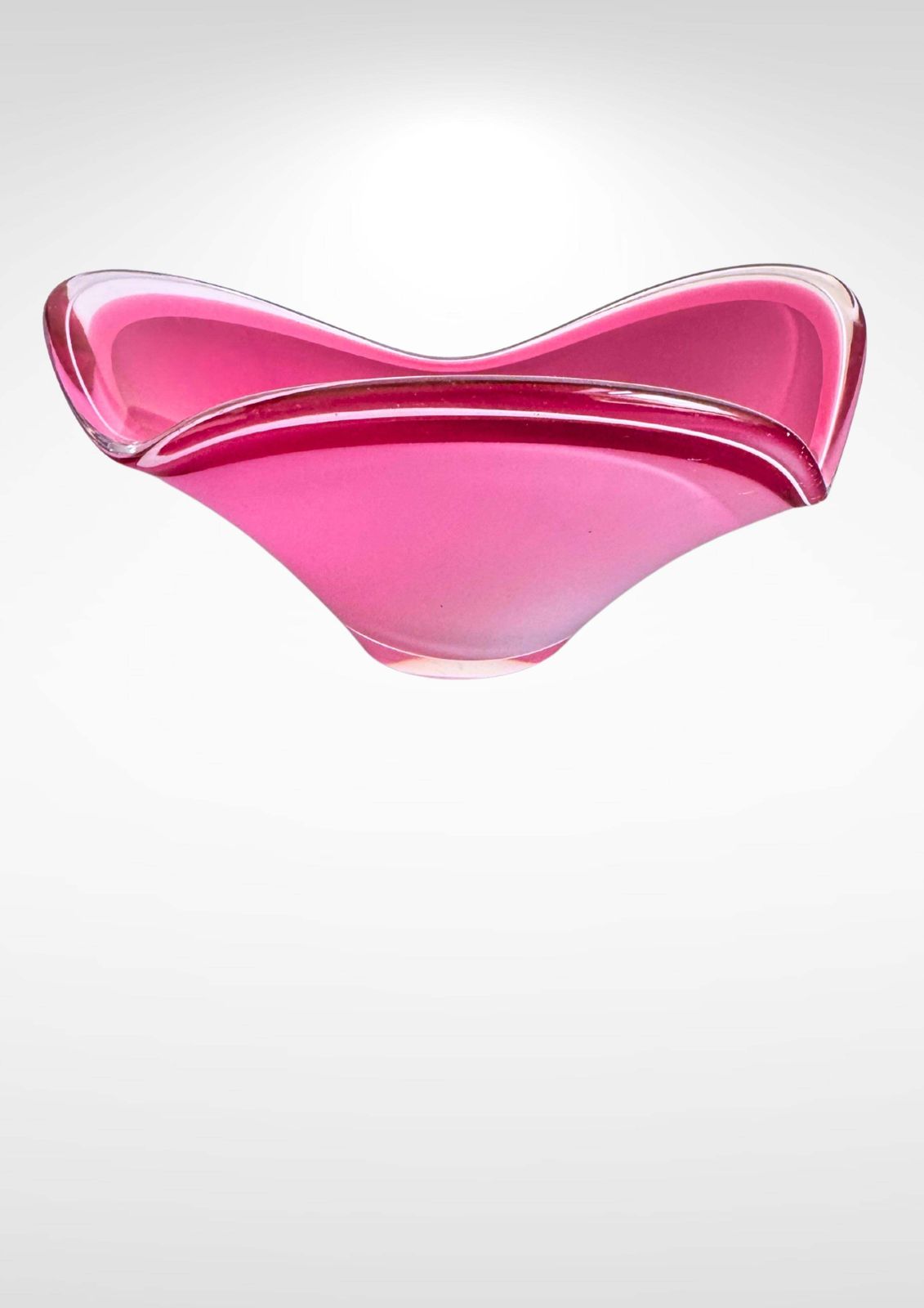 photo buy Paul Kedelv For Flygfors Sweden 'Coquille' Huge 6kg Centrepiece Pink Bowl Signed