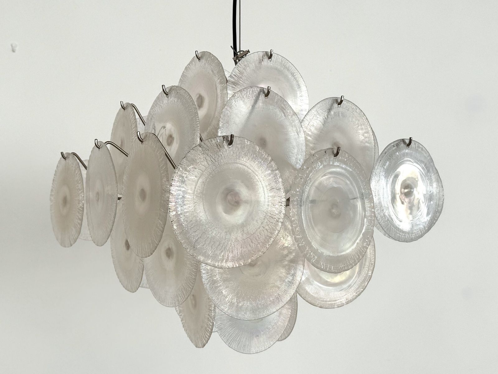 Carlo Nason Italian Mid Century Murano Rainbow Glass Chandelier For Mazzega, 70s