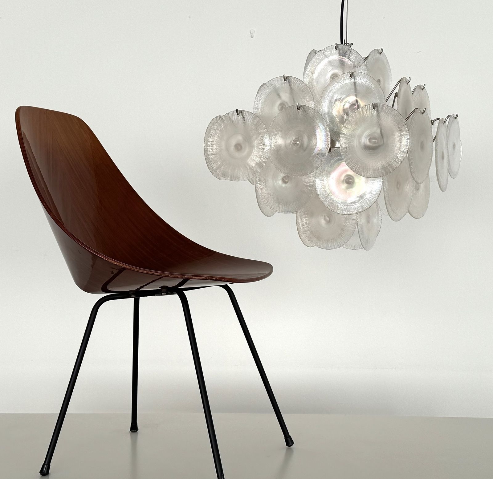 Carlo Nason Italian Mid Century Murano Rainbow Glass Chandelier For Mazzega, 70s photo furniture