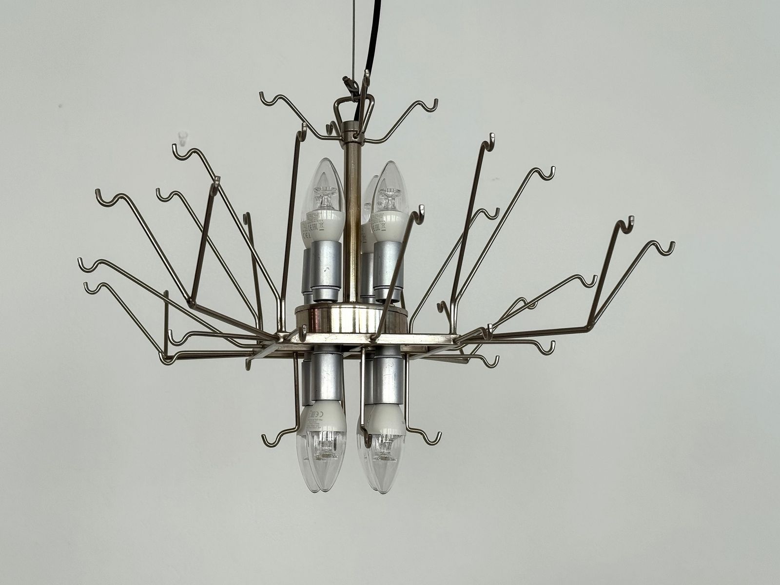 photo for sale Carlo Nason Italian Mid Century Murano Rainbow Glass Chandelier For Mazzega, 70s