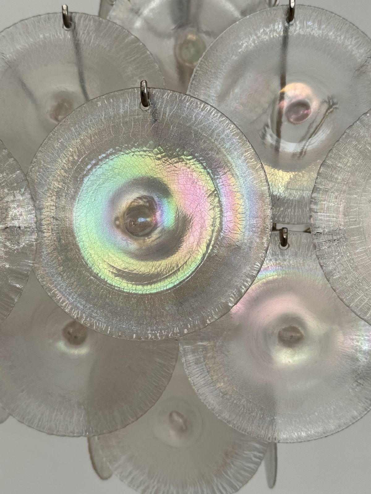 Lighting Carlo Nason Italian Mid Century Murano Rainbow Glass Chandelier For Mazzega, 70s photo