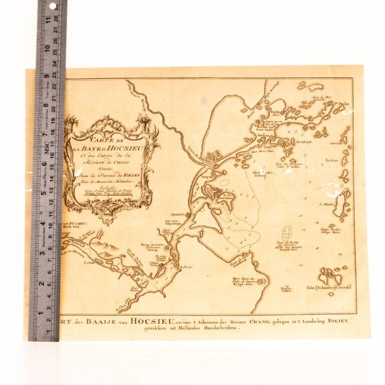 Antique 18th Century Engraving Titled “Map Of The Huchou Bay” By Jakob Van Schley photo for sale
